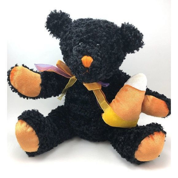Dan Dee Other - Dan Dee Collector's Choice Halloween Black Bear‎ Candy Corn Plush Stuffed Animal